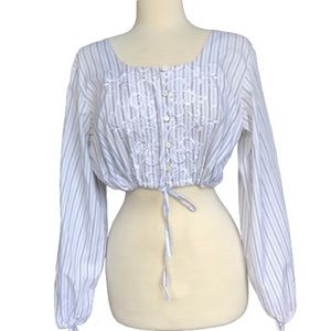 VICTORIA’S SECRET  striped embroidered blouse